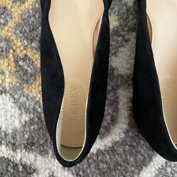 J. Crew Sued Black Flats Size 7 1/2 Retail $150 New! - Picture 3 of 4